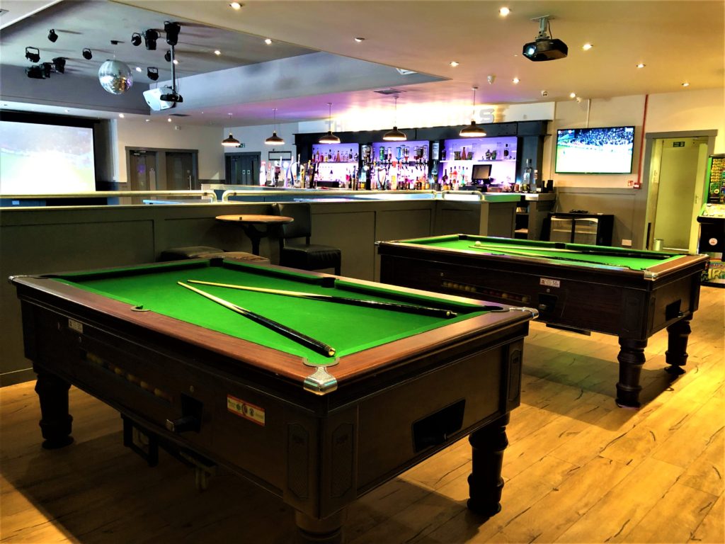 pool tables at the steelworks bar and grill motherwell