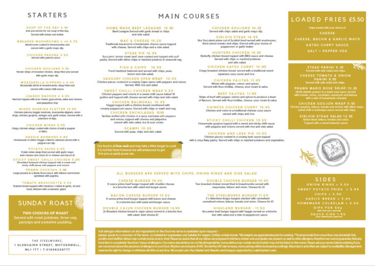 Steelworks Bar & Grill Great food and Sunday lunch in Motherwell